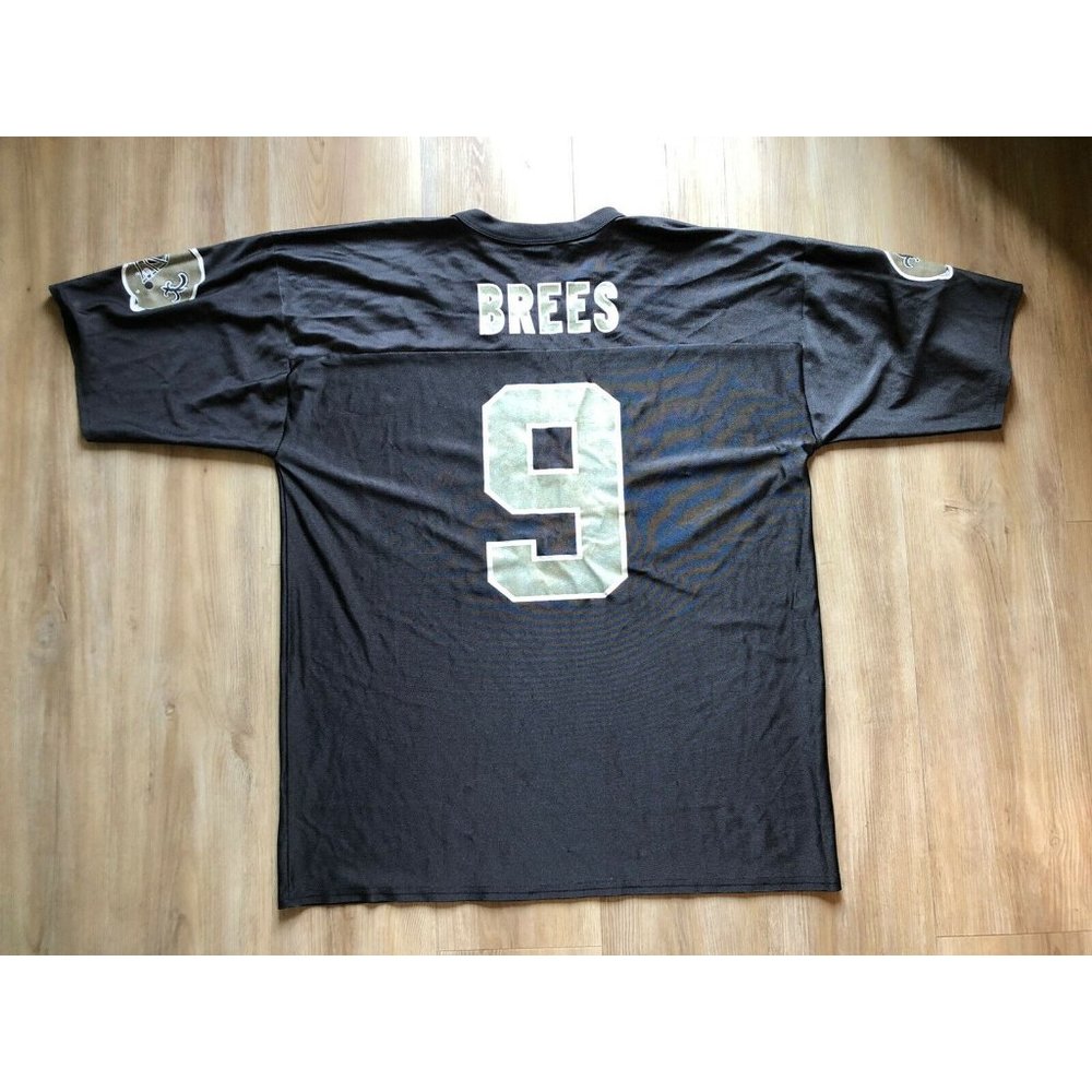 NFL Team Apparel Brees 9 Saints New Orleans Mens XL Jersey Pullover V Neck - Picture 3 of 5